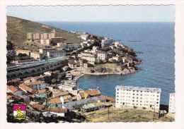 Delcampe - CERBERE : Vue Générale Sur Le Port Et La Gare Internationale (avec Blason) - Cerbere