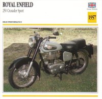 Delcampe - Royal Enfield 250cm Crusader Sport  - 1957   -  Fiche Technique Moto (Grande-Bretagne) - Autres & Non Classés