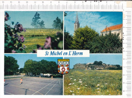 ST MICHEL EN L  HERM  -   4  Vues  :  Eglise  -  Marais  -  Tennis  -  Rocher De La Dive - Saint Michel En L'Herm