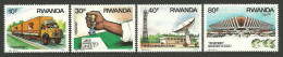 RWANDA 1986 - Transports Et Communications, Camion, Aéroport De Kigali, Antenne Satelite - 4 Val Neuf // Mnh - Neufs