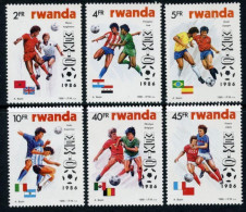 RWANDA 1986 - Coupe Du Monde De Football, Mexico 86 - 6 Val Neuf // Mnh - Ongebruikt