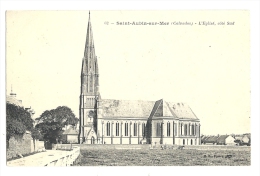 Delcampe - Cp, 14, Saint-Aubin-sur-Mer, L´Eglise, Côté Sud - Saint Aubin