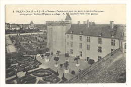 Cp, 37, Villandry, Le Château, Façade Sud, Avec Une Partie Du Jardin D'Ornement Et Du Potager - Autres & Non Classés