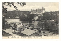 Delcampe - Cp, 60, Pierrefonds, Le Château, L'Etang, La Gare - Pierrefonds