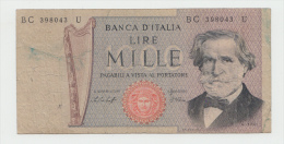 Italy 1000 Lire 1977 AF Banknote Verdi Pick 101e 101 E - 1.000 Lire