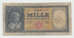 Italy 1000 Lire 1947 "G" Pick 83 - 1.000 Lire