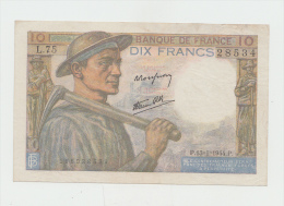 FRANCE 10 FRANCS 1944 VF+ Pick 99e 99 E - 10 F 1941-1949 ''Mineur''