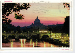 ROMA   LUNGOTEVERE  TRAMONTO       MAXI-CARD    (VIAGGIATA) - Fiume Tevere