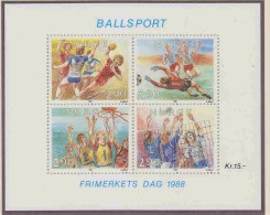 Norway 1988 Stamp Day / Ballsports M/s ** Mnh (21003) - Blocks & Sheetlets