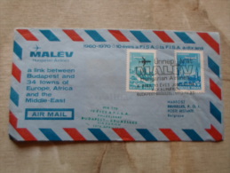 Delcampe - Hungary  1970 -  Airmail Cover - Special Flight Between Budapest-Bruxelles  - FISA 10 Years   D129953 - FDC