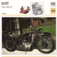 Delcampe - Scott 1000cm Model 3S  - 1936   -  Fiche Technique Moto (Grande-Bretagne) - Autres & Non Classés