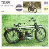 Delcampe - Triumph 500/550cm Model TT   - 1912   -  Fiche Technique Moto (Grande-Bretagne) - Autres & Non Classés