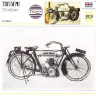 Delcampe - Triumph 225cm Junior   - 1919   -  Fiche Technique Moto (Grande-Bretagne) - Autres & Non Classés