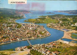 Delcampe - Spain - Postcard Circulated In 1974  - Pontevedra - Aerial Overview - 2/scans - Pontevedra