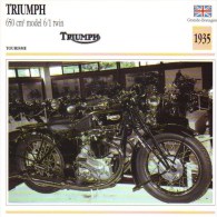 Delcampe - Triumph 650cm Model 6/1 Twin   - 1935   -  Fiche Technique Moto (Grande-Bretagne) - Autres & Non Classés