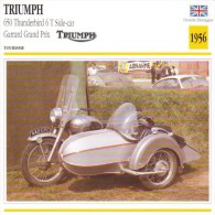 Delcampe - Triumph 650cm Thunderbird 6T With Garrard Grand Prix Side-car   - 1956   -  Fiche Technique Moto (Grande-Bretagne) - Autres & Non Classés