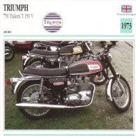 Delcampe - Triumph 750cm Trident T150V  -  1973  -  Fiche Technique Moto (Grande-Bretagne) - Autres & Non Classés