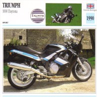Delcampe - Triumph 1000cm Daytona  -  1990  -  Fiche Technique Moto (Grande-Bretagne) - Autres & Non Classés
