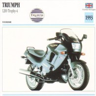 Delcampe - Triumph 1200cm  Trophy-4  -  1993  -  Fiche Technique Moto (Grande-Bretagne) - Autres & Non Classés