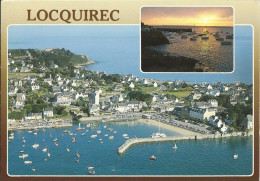 Delcampe - LOCQUIREC (Finistère 29 Bretagne) Vue Aérienne Du Port - De Jour Et De Nuit (écrite Voir Détails 2scan) MW974 - Locquirec