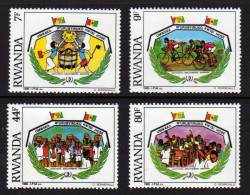 RWANDA 1985 - Drapeaux, Vélos, Année Inter De La Jeunesse - 4 Val Neuf // Mnh - Unused Stamps