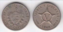 **** CUBA - 5 CENTAVOS 1946 - CINCO CENTAVOS 1946 **** EN ACHAT IMMEDIAT !!! - Kuba