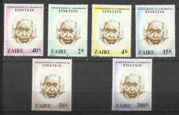 ZAIRE 1980 - Albert Einstein - 6 Val Neufs // Mnh - Unused Stamps