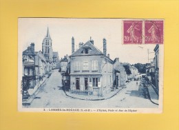 *  CPA..dépt 77..LORREZ Le BOCAGE  :  L´ Eglise , Poste Et  Rue De L' Eglise..n°2    : Voir Les 2 Scans - Lorrez Le Bocage Preaux