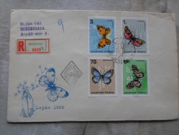 Delcampe - Hungary-  FDC - Registered Cover - Mabeosz -  1966 LEPKE   Butterfly - Papillon    D130020 - FDC