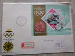 Delcampe - Hungary-  FDC - Registered Cover - Mabeosz -  1972  - München 1972 Olympia  -Horse Pferd Cheval   D130025 - FDC