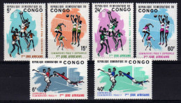 République Du Congo 1965 - Basket, Volley Et Football, 1er Jeux Africains A Leopoldville - 6 Val Neufs // Mnh - Nuevas/fijasellos