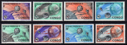 République Du Congo 1965 - Cent De L'UIT, Satelites Autour De La Terre - 8 Val Neufs // Mnh - Mint/hinged