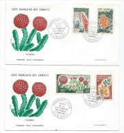 14286 - DJIBOUTI - 2 Enveloppes 1 Er JOUR  THEME FLEURS- Année 1966 - Briefe U. Dokumente