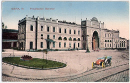 Delcampe - GERA Reuß Preußischer Bahnhof Color Oldtimer Ungelaufen Verlag W Sch In G No 501 - Gera