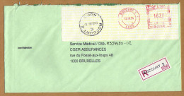 Enveloppe Cover Brief Aangetekend Registered Recommandé Liège 2 - Cartas & Documentos