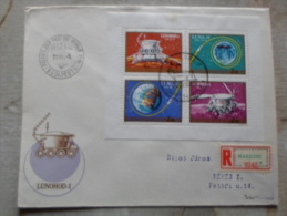 Delcampe - Hungary- FDC - -MABEOSZ   Registered Cover - Space Exploring  - LUNOHOD 1 - Moonwalker  1971     D130085 - FDC