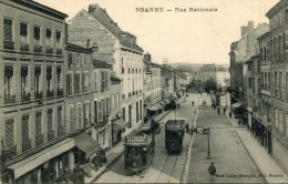 CPA 42 ROANNE RUE NATIONALE 1914 - Roanne