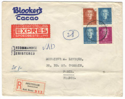 OLANDA - PAESI BASSI - NEDERLAND - PAYS BAS - 1922 - 2 X 6c + 25c + 40c - Exprès, Registered - Viaggiata Da Amsterdam... - Lettres & Documents