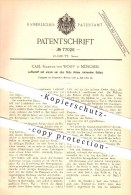 Original Patent - Carl Freiherr Von Wolff In München , 1893 , Luftschiff Mit Einem Rotierenden Ballon , Zeppelin !!! - Aviation