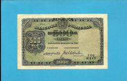 PORTUGAL - 500 REIS - ND ( 1917 - Old Date 30/09/1910 ) - Pick 105a - 2 Scans - Portugal