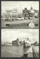 Germany, Wismar, Market Place,Harbor,Old Mopeds, Cars, Ship,1976. - Wismar