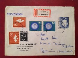 Recommandé Wiesbaden Pour Lyon /Einschreiben 1964 - Briefe U. Dokumente
