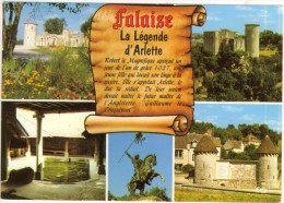 Delcampe - 14 Falaise Multi Vues Château Vieux Lavoir Statue Guillaume Le Conquérant Fontaine D'Arlette TBE - Falaise