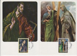 Delcampe - Spain 1982 Saints (Santo Tomas - San Andres Y San Francisco)  2 Maxicards (21061) - Maximumkarten