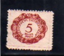 LIECHTENSTEIN 1920 SEGNATASSE CIFRA  NUMERAL POSTAGE DUE TASSE TAXE H 5 CENT. MH - Strafportzegels