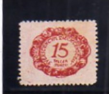 LIECHTENSTEIN 1920 SEGNATASSE CIFRA  NUMERAL POSTAGE DUE TASSE TAXE H 15 CENT. MH - Segnatasse