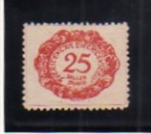 LIECHTENSTEIN 1920 SEGNATASSE CIFRA  NUMERAL POSTAGE DUE TASSE TAXE H 25 CENT. MNH - Taxe