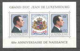 1981 LUXEMBOURG DUKE JEAN 60TH BIRTHDAY SOUVENIR SHEET MICHEL: B13 MNH ** - Blokken & Velletjes