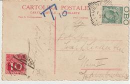 1*-Tassate-Segnatasse-Italia Regno-Storia Postale X Estero:5c. Leoni Italia + Segnatasse Austria-C .I. Venezia 1910 - Strafport