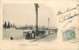 Delcampe - Depts Divers- Pas De Calais - Ref BB32 - Etaples - Vue Du Port - Calvaire - Calvaires - Carte Bon Etat - - Etaples